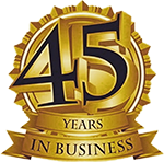 45 years in business Logo